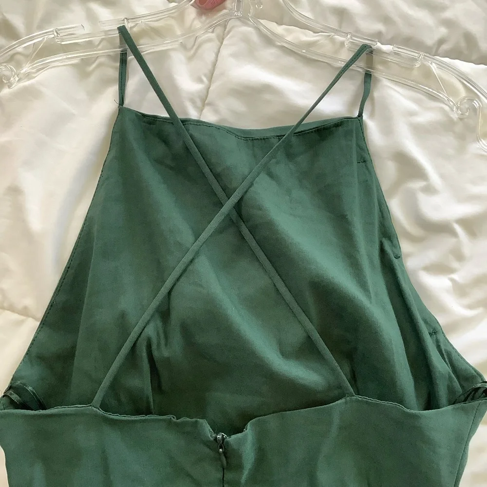 NWT ZARA  Ruched Mini Bodycon Dress Size Small Green - Picture 5 of 11